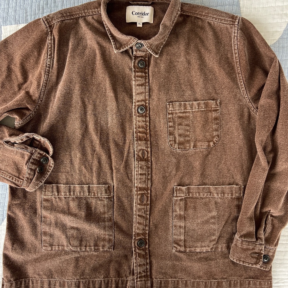 Corridor Duck Dye Overshirt Shirt Jacket - Brown - XL